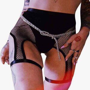 Women Rave Fishnet High Shorts